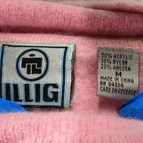 ILLIG Y2K angora blend pink turtleneck sweater - Picture 5 of 6